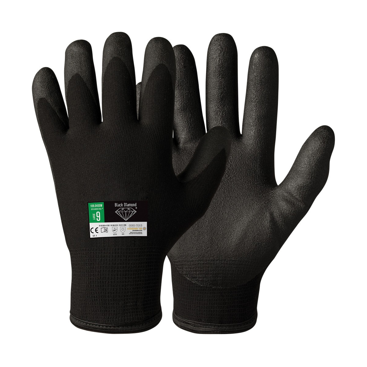 Asennustyön talvikäsineet Black Diamond, Oeko-Tex® 100 -hyväksytyt, 12 paria