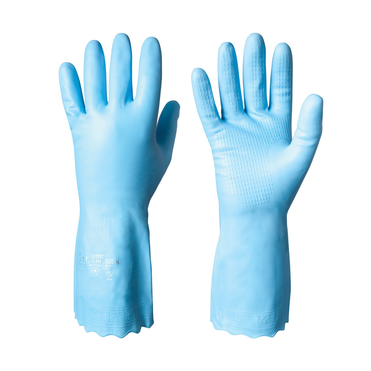 Vinyyli/PVC-kemikaalinkestävät käsineet Chemstar®, 12 paria