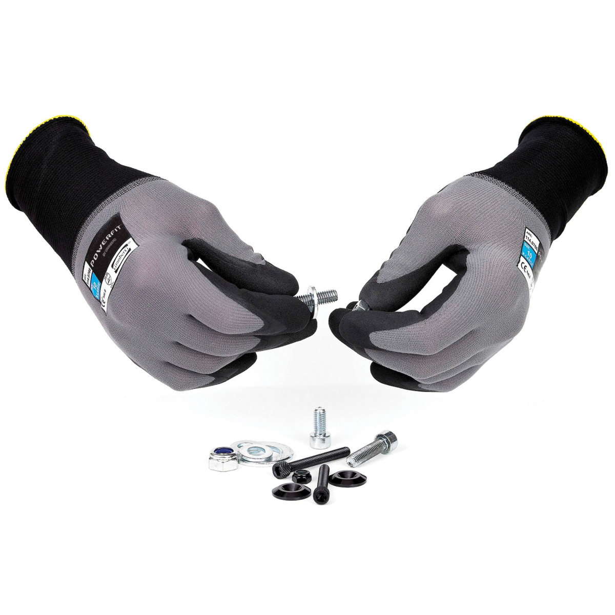 Asennuskäsineet, Oeko-Tex® 100 -hyväksytyt, yksityiskohtaiset, 12 paria