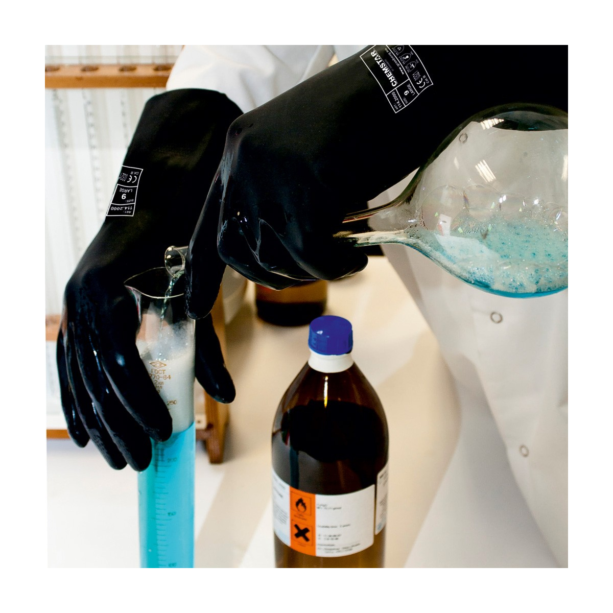 Neopreenista valmistetut kemikaalinkestävät käsineet Chemstar®, 6 paria