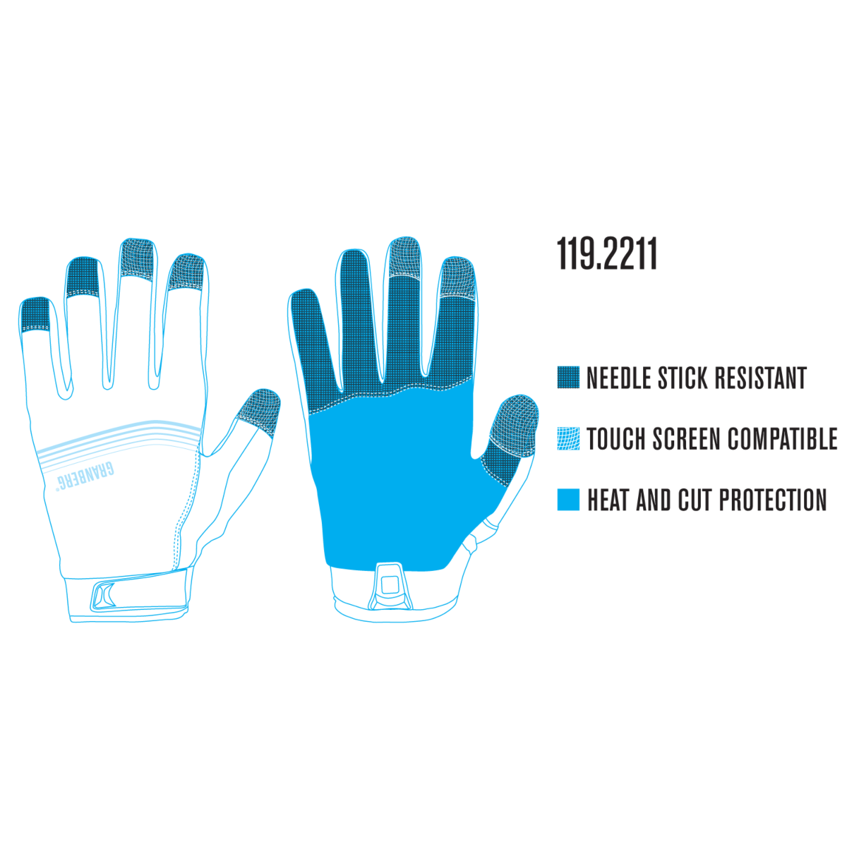 Taktiset neulanpitävät käsineet, 6 paria