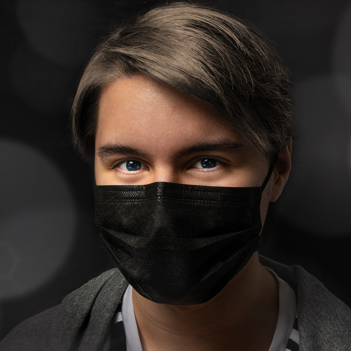 Mustat kirurgiset kasvomaskit, 50 kpl