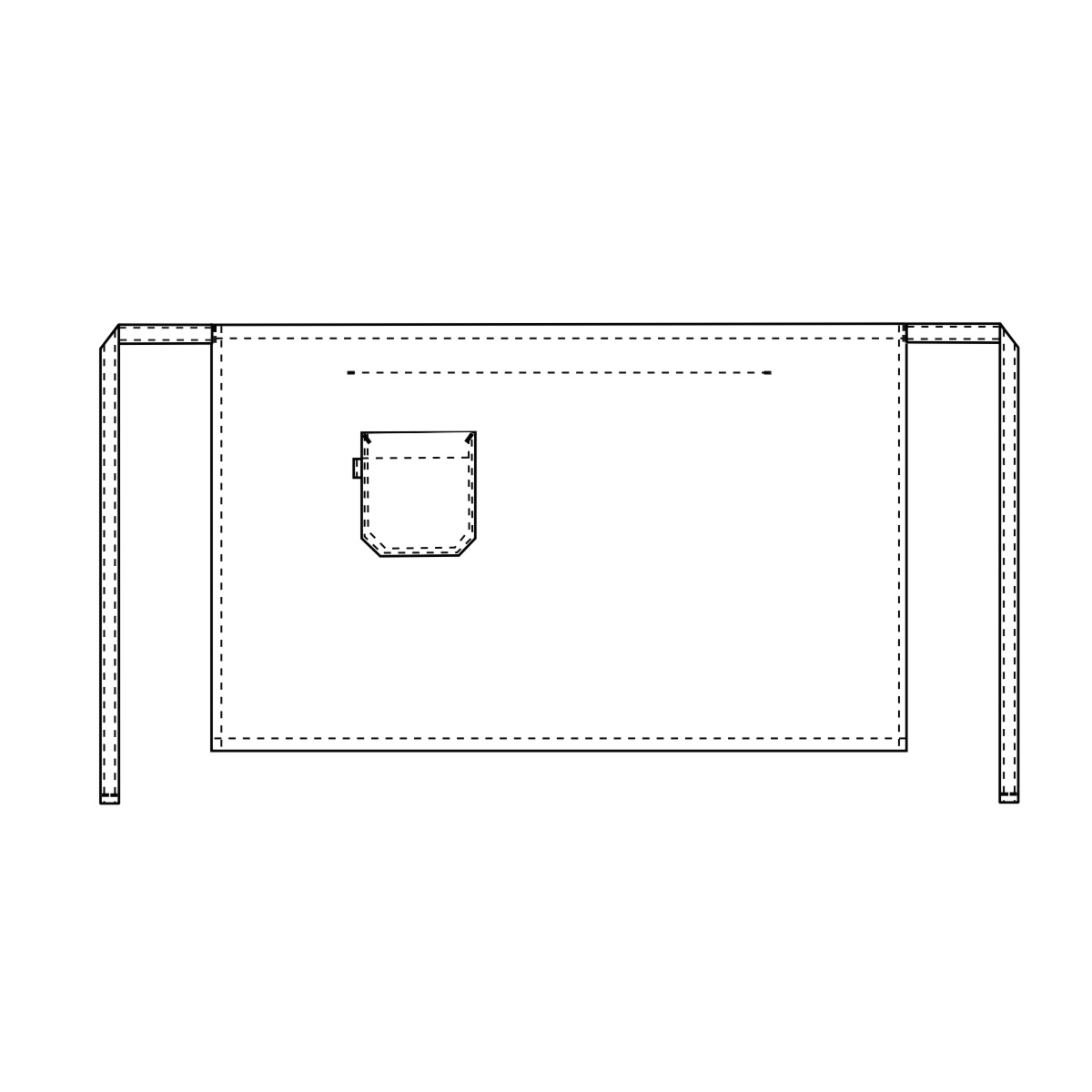Esiliina, jossa tasku oikeassa reidessä, Pick-Up