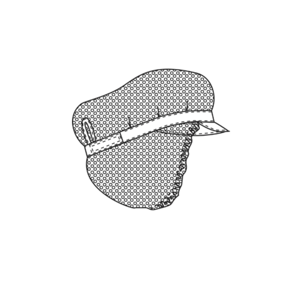 Lippalakki hiusverkolla ja hiusverkkopussilla