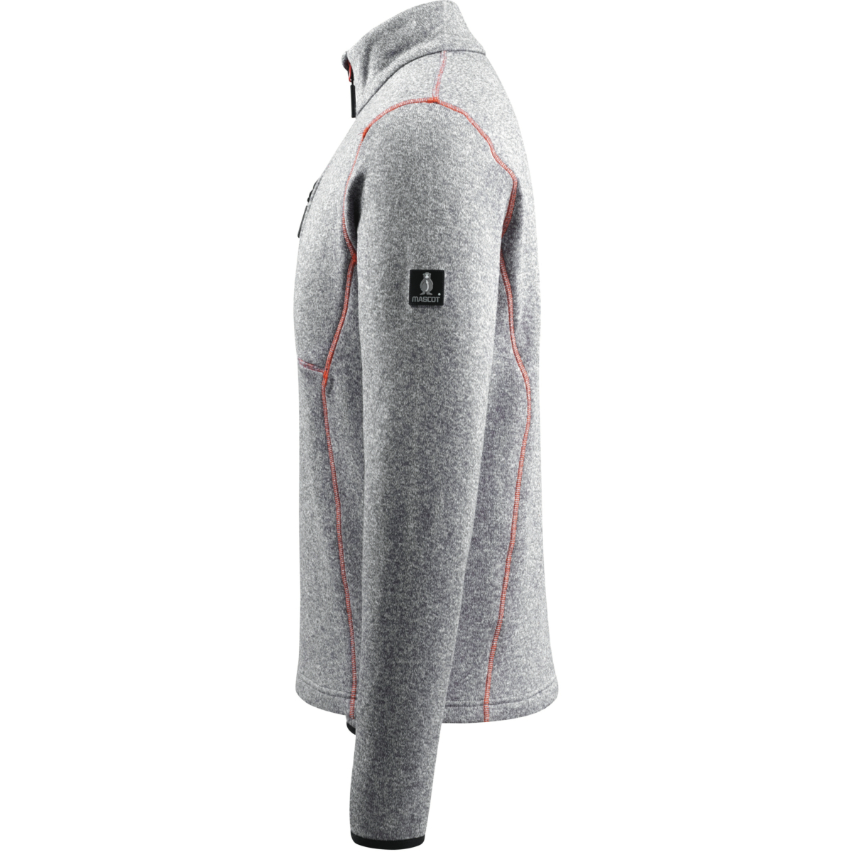 Neulottu neulepusero, jossa puolipitkä vetoketju