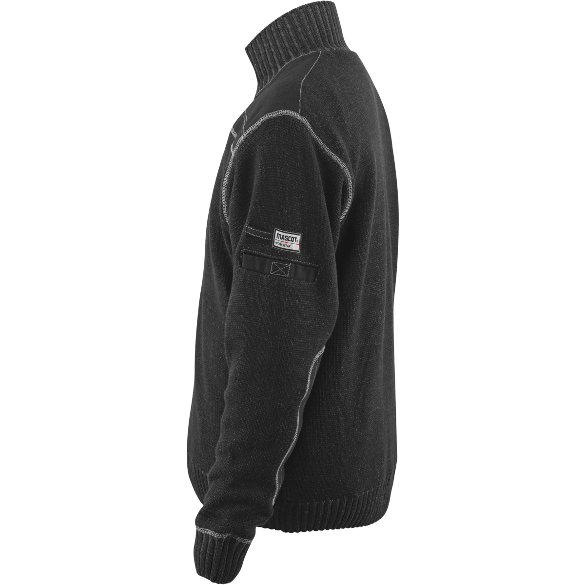 Neulottu neulepusero, jossa puolipitkä vetoketju