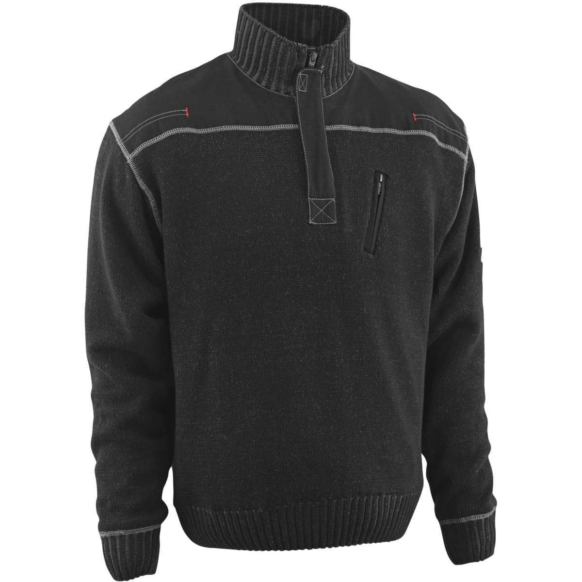 Neulottu neulepusero, jossa puolipitkä vetoketju