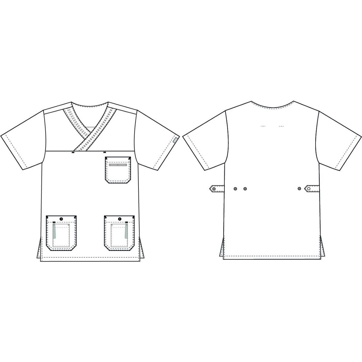 Unisex-hihainen työtakki, Luonnonvärinen