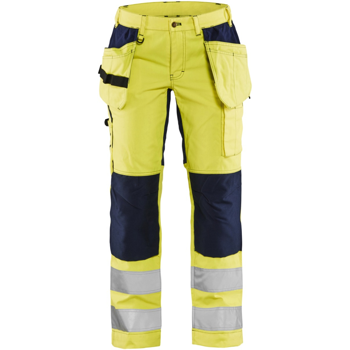 7163 Naisten highvis riipputaskuhousut stretch