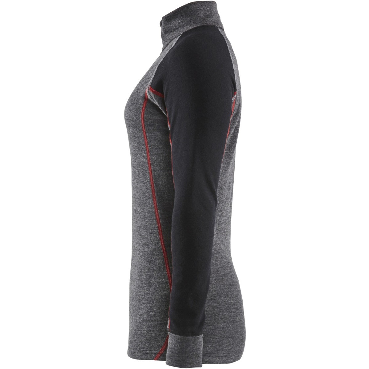 7299 Naisten pitkähihainen vetoketjullinen aluspaita XWarm, 100% merinovilla