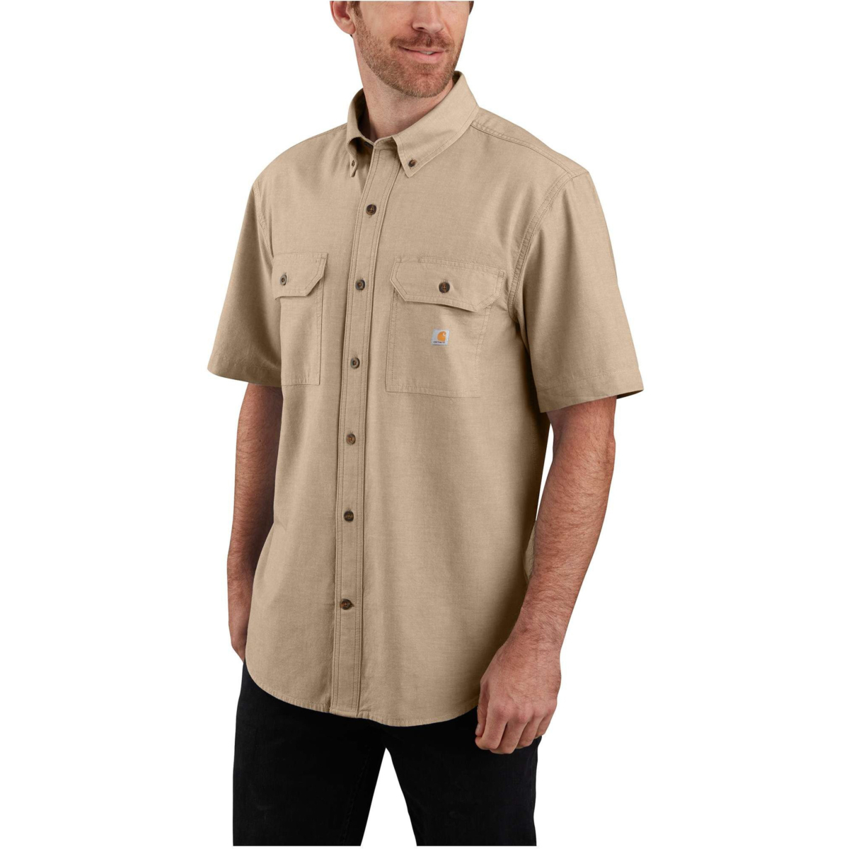 Väljä istuvuus, keskipaksu chambray-lyhythihainen paita