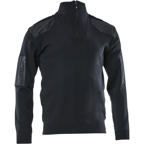 Neulottu neulepusero, jossa puolipitkä vetoketju