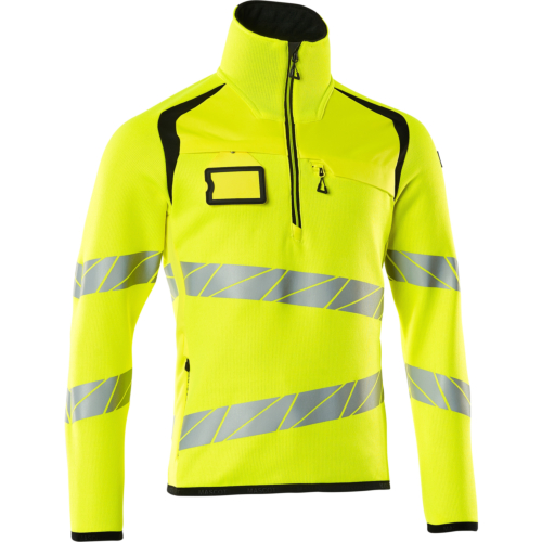 Neulottu neulepusero, jossa puolipitkä vetoketju