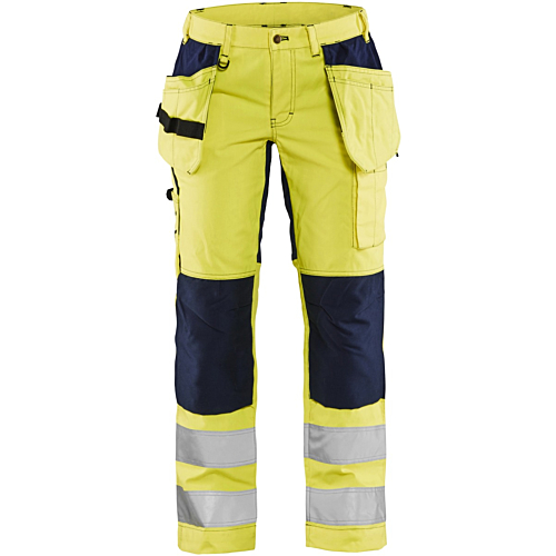 7163 Naisten highvis riipputaskuhousut stretch