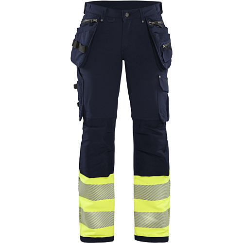 7193 Naisten highvis riipputaskuhousut 4-way stretch